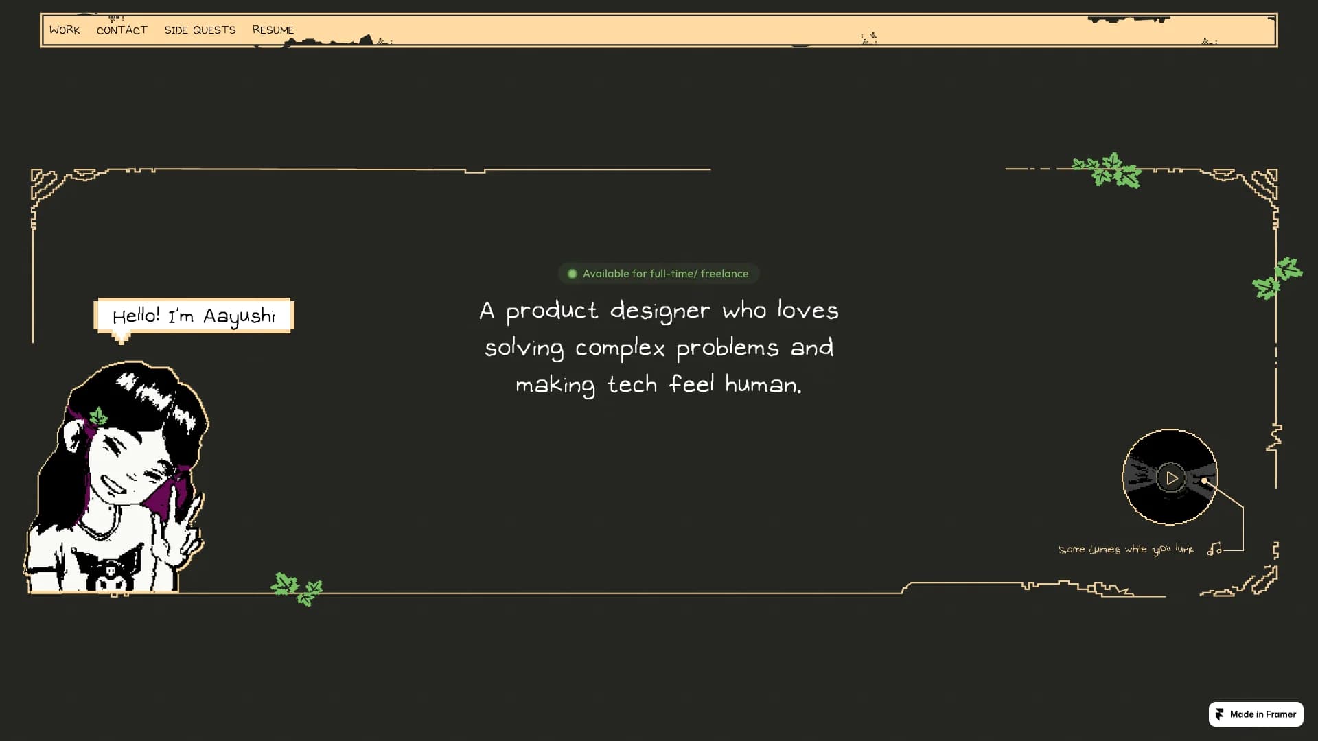 Portfolio website of Aayushi Nagar