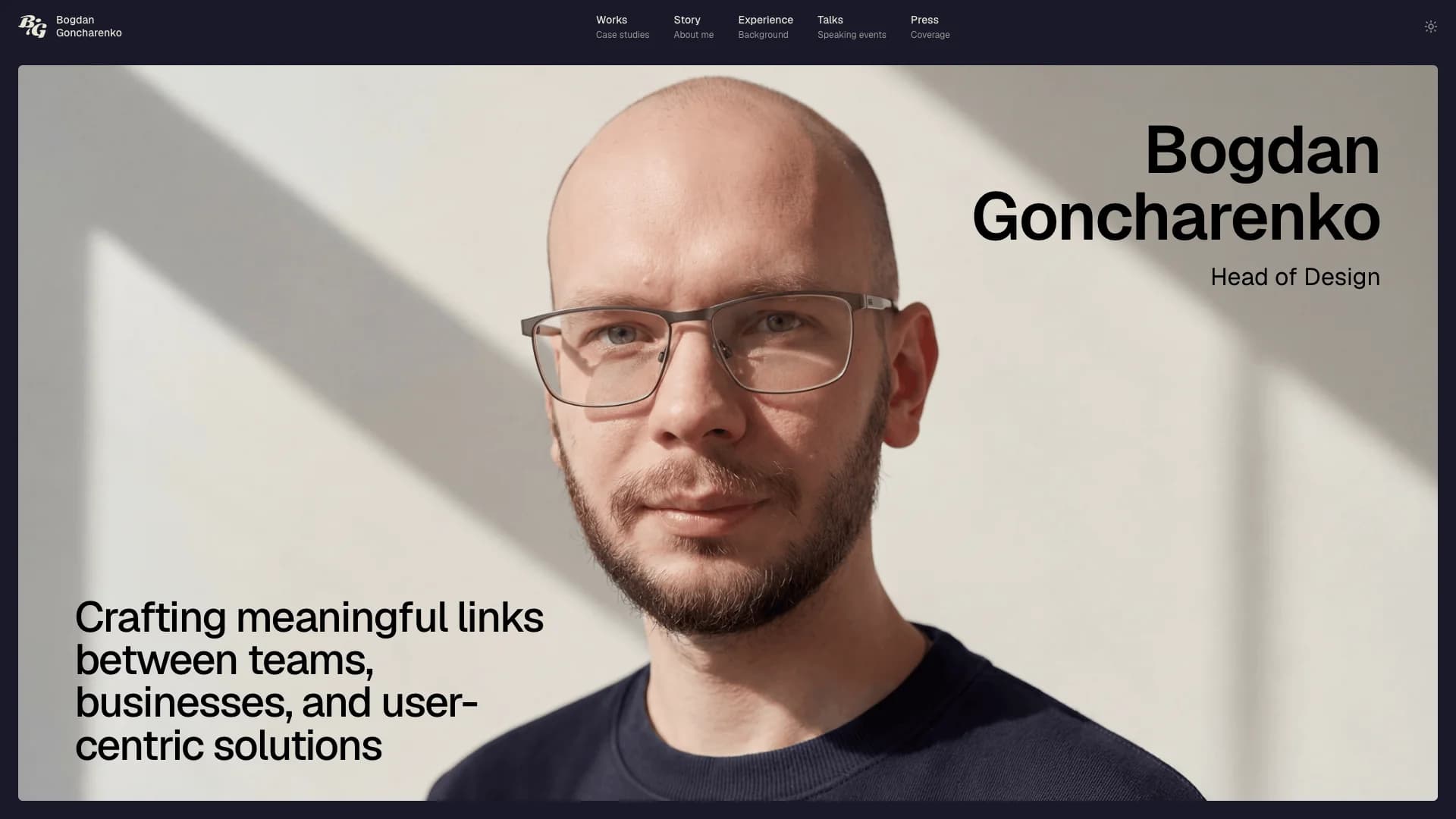 Portfolio website of Bogdan Goncharenko