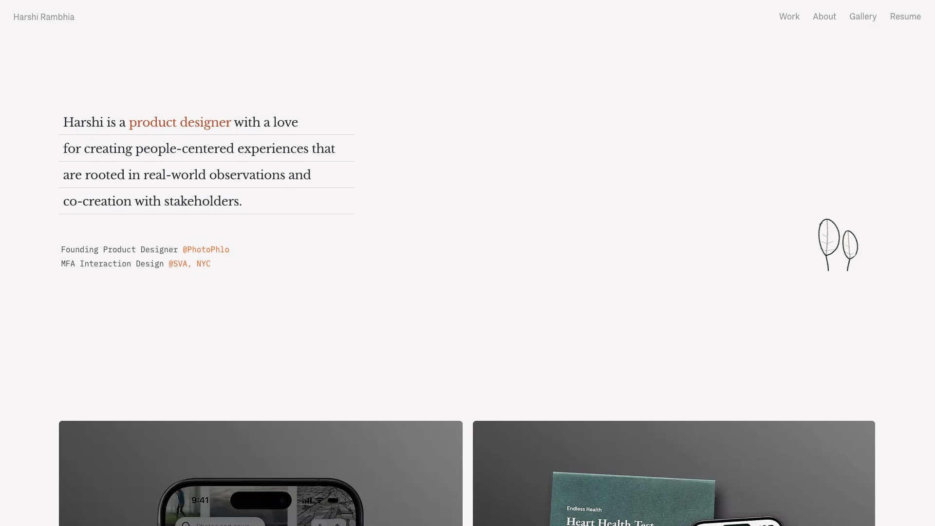 Portfolio website of Harshi Rambhia