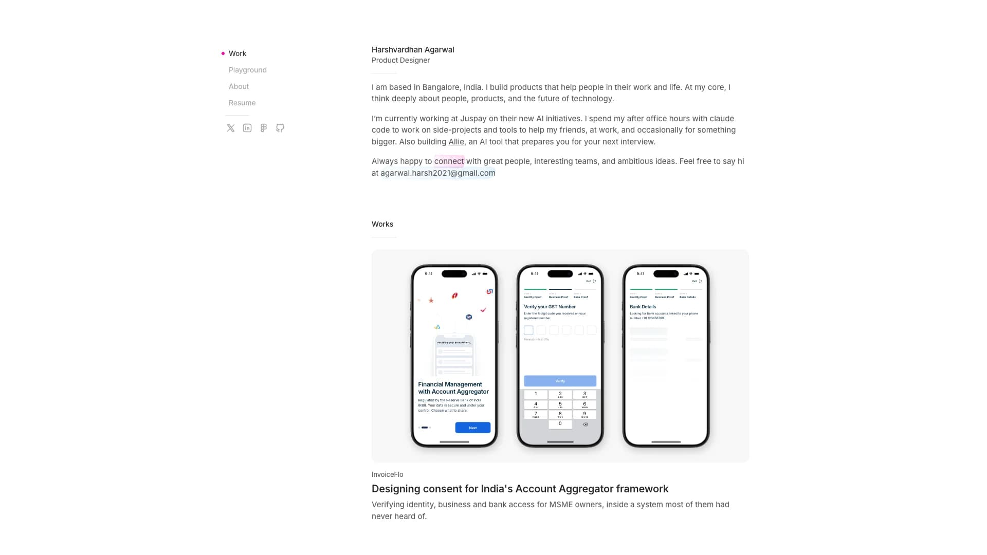 Portfolio website of Harshvardhan Agarwal