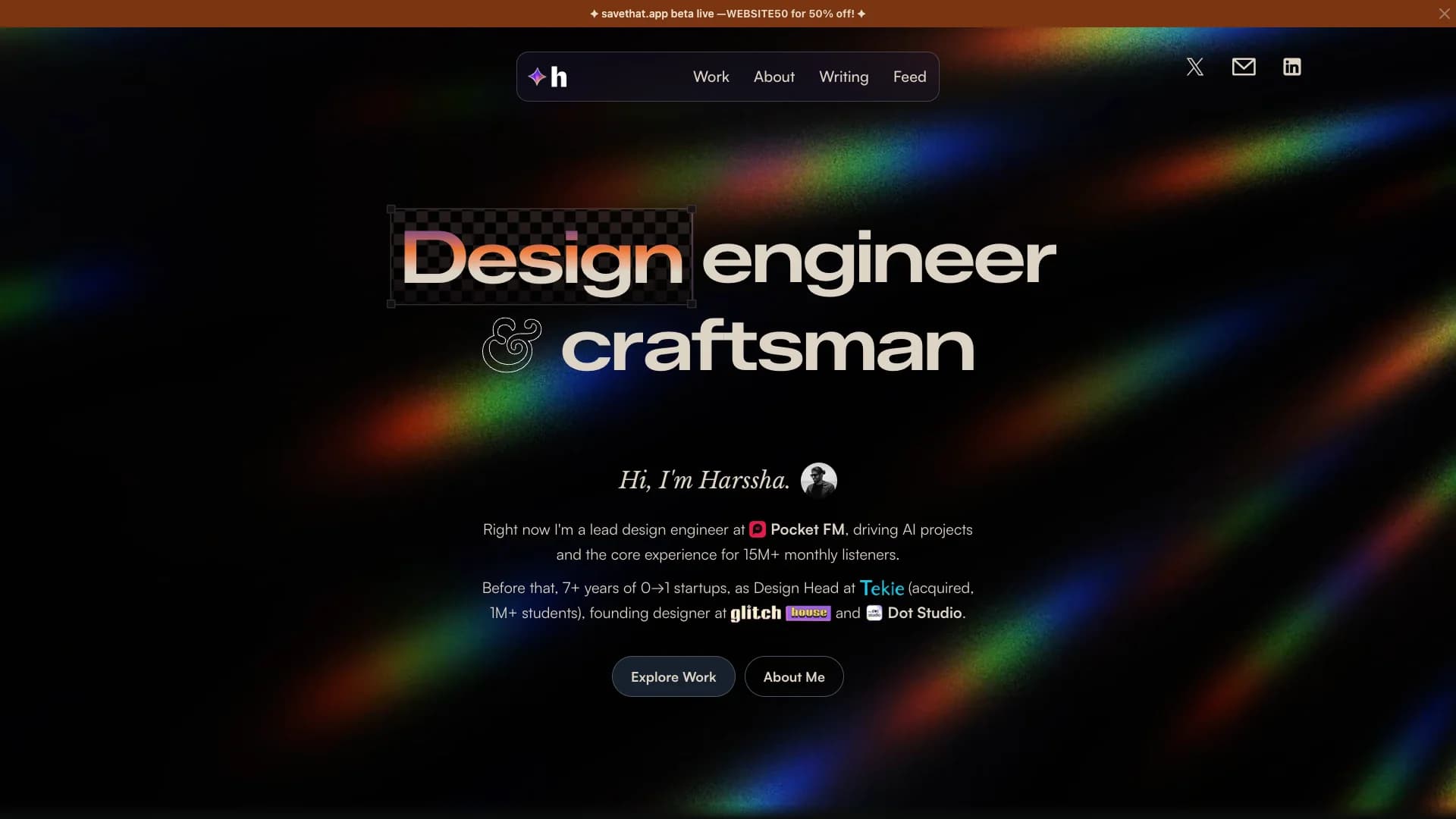 Portfolio website of Harssha Vardan