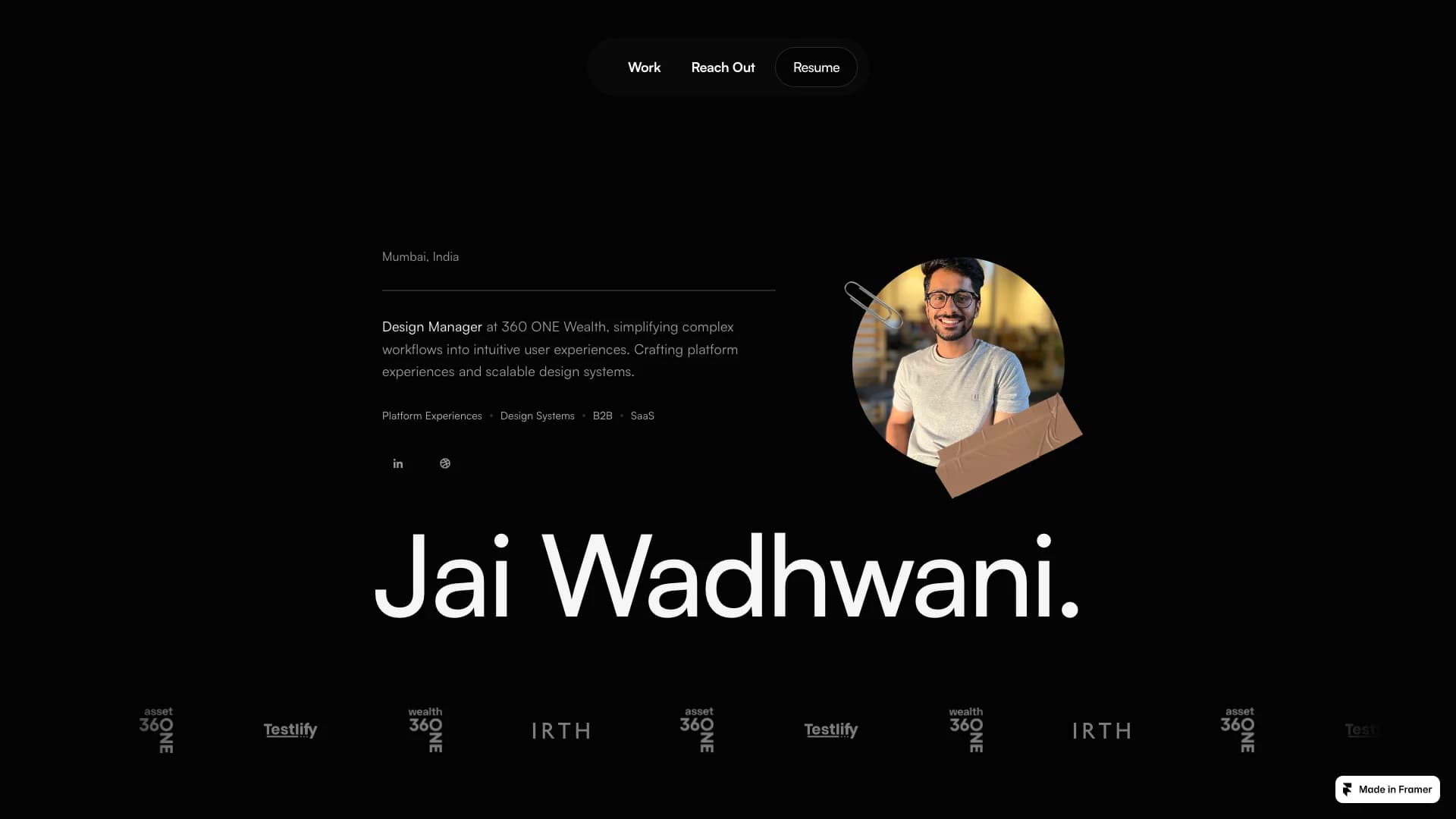 Portfolio website of Jai Wadhwani