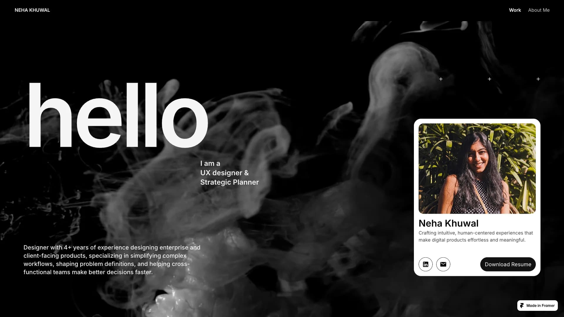 Portfolio website of Neha Khuwal