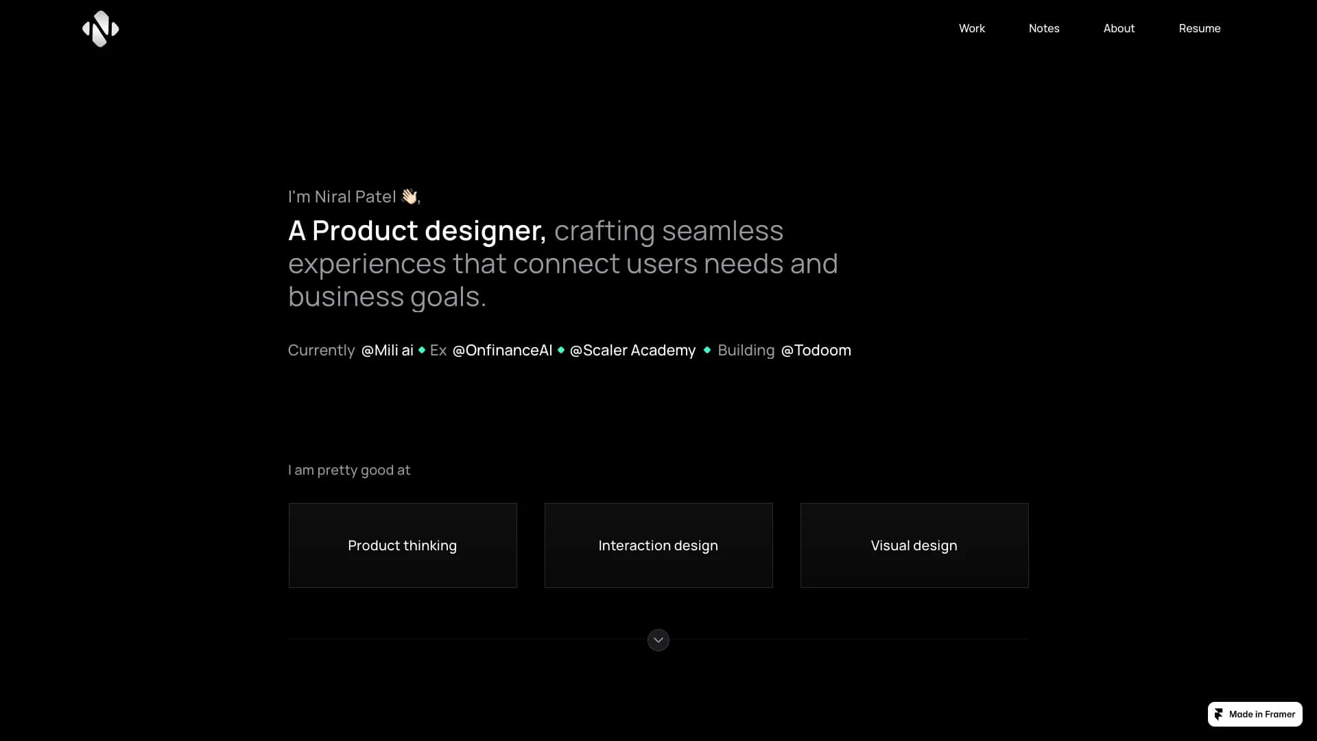 Portfolio website of Niral Patel