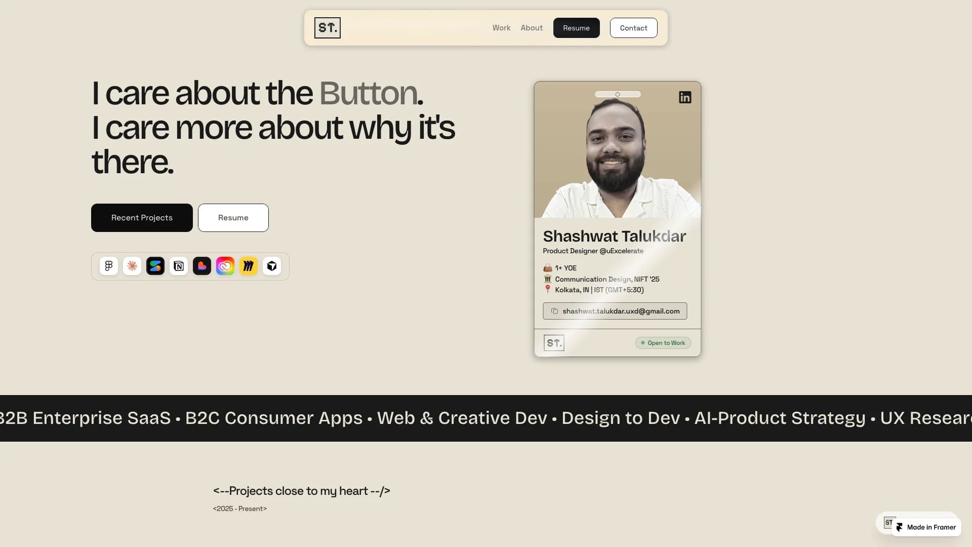 Portfolio website of Shashwat Talukdar